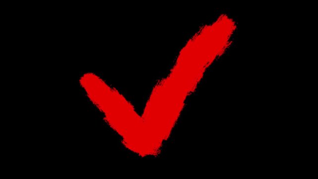 set collection of check mark transition on black background animation