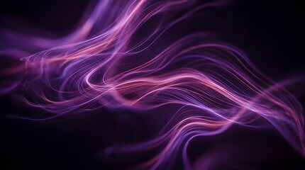 Fototapeta premium Swirling purple and pink abstract light streaks on dark background
