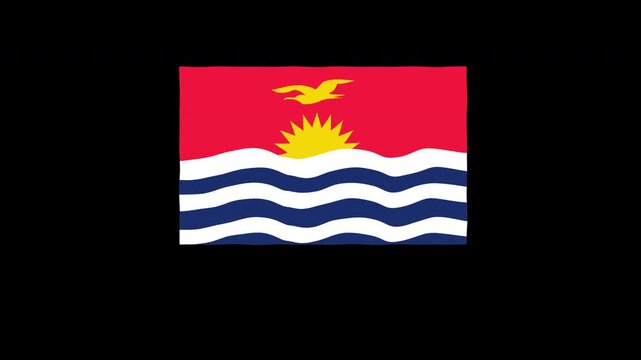Kiribati flag waving animation