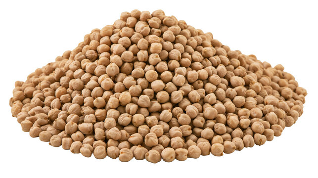 Heap of dry chickpeas, isolated on transparent background