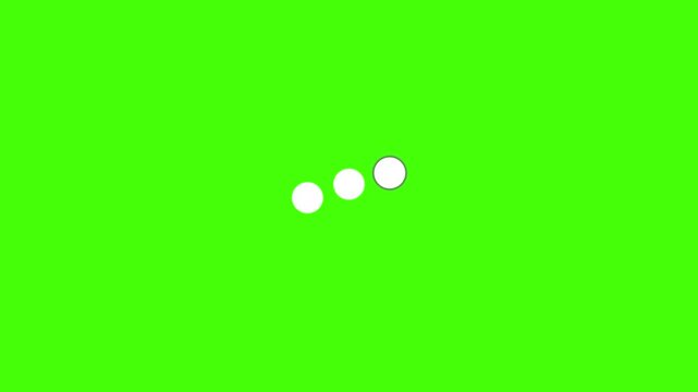 Animation loading bar 3 dots looping progress icon Loading is indicated by a dot 4k video, screen, sign, type, upload, glow dot loading animation