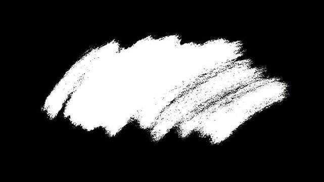 White paint swipe transition on black background animation