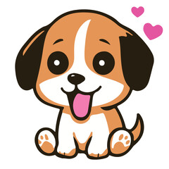 Obraz premium Funny expression clipart of a puppy named Wolker