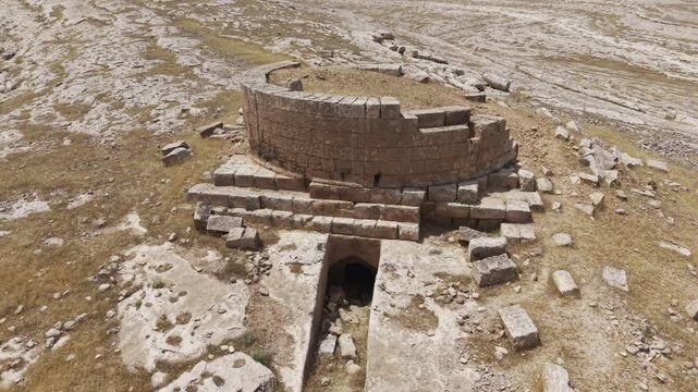 Cinematic Drone Flight Over Sogmatar Ancient City in Sanliurfa, Turkiye &ndash; Sacred Mesopotamian Archaeological Landscape from Above