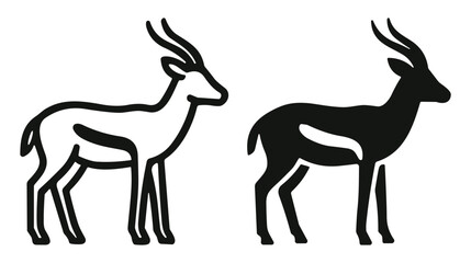 Black and white carousel horse icon set with simple and filled styles on transparent background © Ярослав Дацко