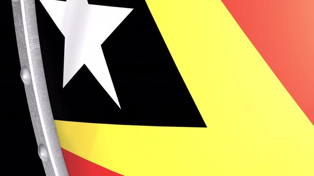 Metallic Shield Transitions with the National Flag of East Timor