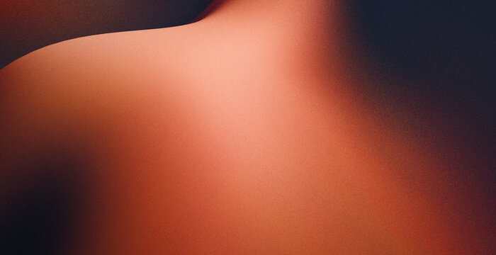 Abstract 3D Render with Warm Gradient, Soft Grainy Texture and Moody Minimalist Shapes