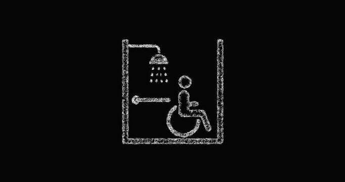 Sketch accessible shower icon animation - smooth progressive reveal