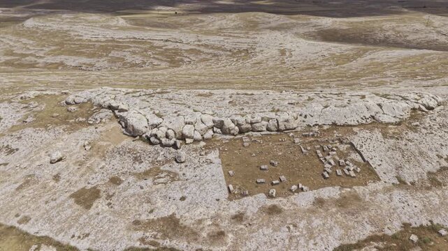 Cinematic Drone Flight Over Sogmatar Ancient City in Sanliurfa, Turkiye &ndash; Sacred Mesopotamian Archaeological Landscape from Above
