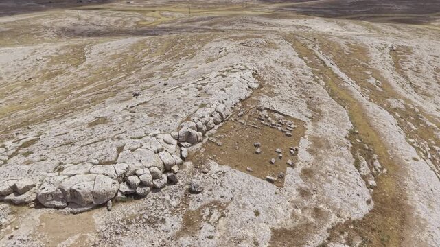 Cinematic Drone Flight Over Sogmatar Ancient City in Sanliurfa, Turkiye &ndash; Sacred Mesopotamian Archaeological Landscape from Above