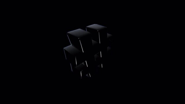 Rotating 3D Hashtag Symbol on Transparent Background