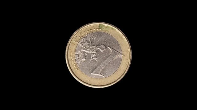 2002 vintage 1 Euro turntable coin. tails side coin