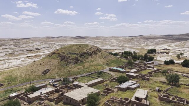 Cinematic Drone Flight Over Sogmatar Ancient City in Sanliurfa, Turkiye &ndash; Sacred Mesopotamian Archaeological Landscape from Above