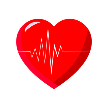 Heart and heartbeat vector illustration. 