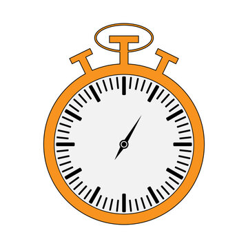 Orange sport timer vector illustration. 