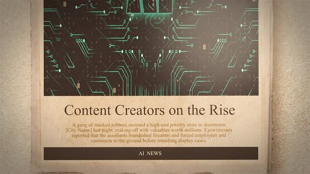 AI-Powered Content Creators on the Rise Newspaper Style Headline Titles new Style