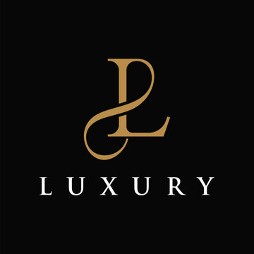 Initial letter LP elegant luxury logo design, monogram LP with gold golden logo design vector template