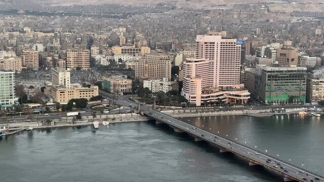 A view from the top of the Cairo Tower in Cairo, the capital of Egypt.