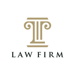 Obraz premium Initial letter L column pillar law firm attorney lawyer logo design inspiration
