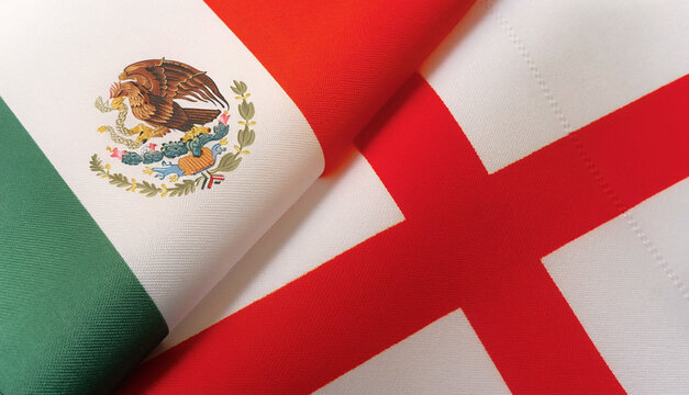 drapeaux Mexique Angleterre entrem&ecirc;l&eacute;s