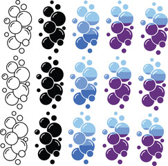 Fototapeta premium Molecular structure icons, chemistry symbols, science graphics, vector illustrations