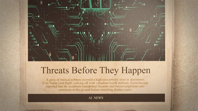 AI Detects Threats Before They Happen Newspaper Style Headline Titles new Style
