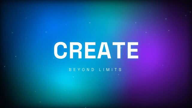 Create Beyond Limits blue cyan violet liquid mesh gradient kinetic typography motion background