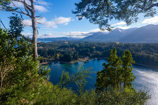 View of Bah&iacute;a Mansa from Mirador del Puerto - Villa La Angostura, Neuqu&eacute;n, Argentina