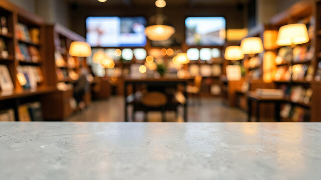 Terrazzo Tabletop With Embedded Marble Flecks on Chic Rooftop Lounge with Ambient Warm Uplighting Lu
