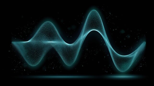 An abstract representation of a physiological sigh waveform with two connected arcs rising and one long arc falling on a dark backdrop.