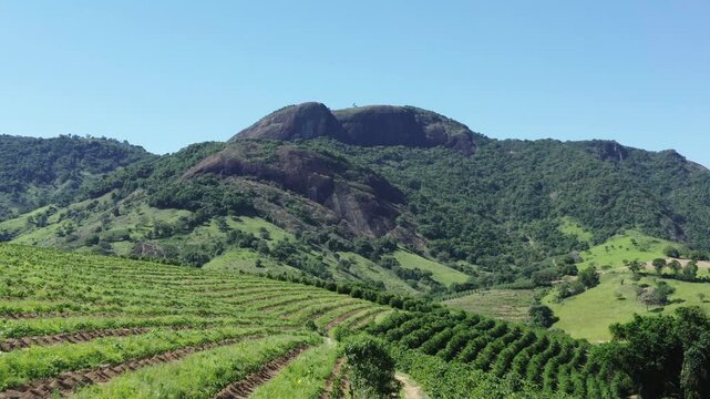 Drone aerial view of Pedra do Elefante in Andradas, Minas Gerais, Brazil