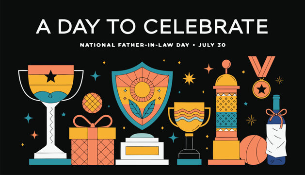Colorful flat illustration celebrating national father in law day event