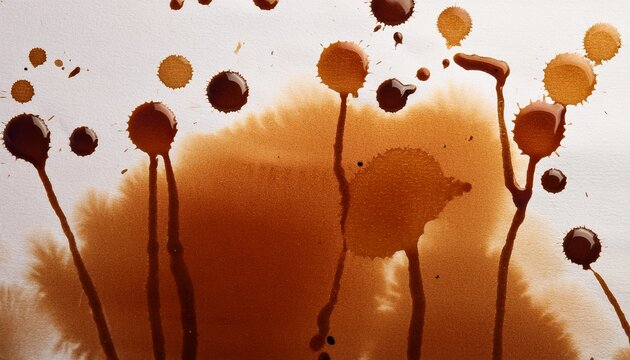 abstract shot of coffee dripping on paper showcasing texture and pattern the stains create an interesting visual effect