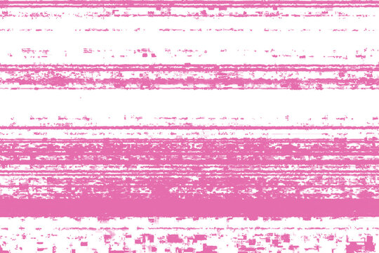 Horizontal distortion of broken video image on pink background, VHS effect, glitch digital color pixel noise. Stock abstract pixel background glitch . Color digital noise, VHS corrupted signal