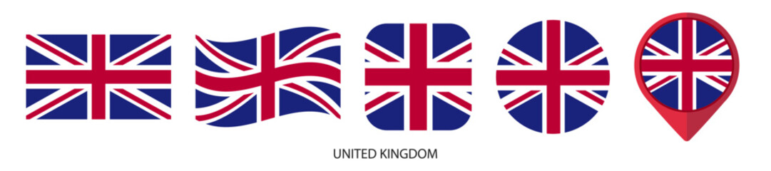 United Kingdom flag icon set on transparent background © Oleksandr