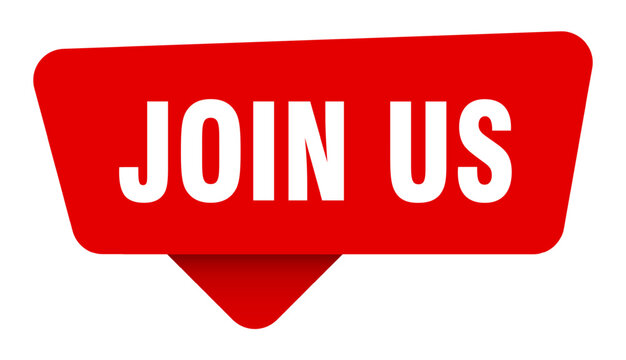 join us red sticker isolated on transpatent background. join us sign