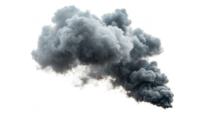 Puffy white cumulus cloud smoke element pattern isolated on a transparent background © Lobov