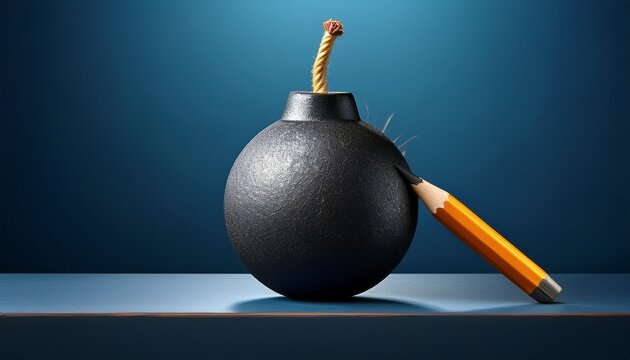 a pencil bomb on background symbolizing impact of words and ideas