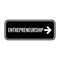 Obraz premium Entrepreneurship direction signage minimalist vector graphic for business growth