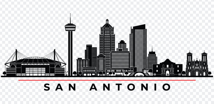 San antonio texas city skyline silhouette vector illustration
