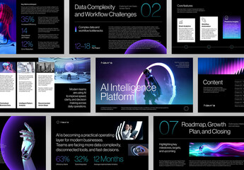 Presentation Template in AI Artificial Intelligence, Cybersecurity, Technology & Robotics Theme