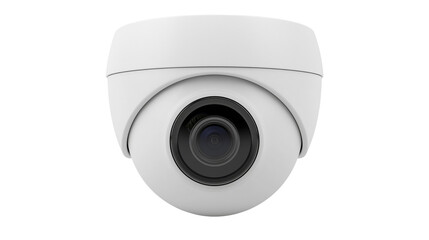 White dome security camera with black lens, isolated on transparent background © Elena