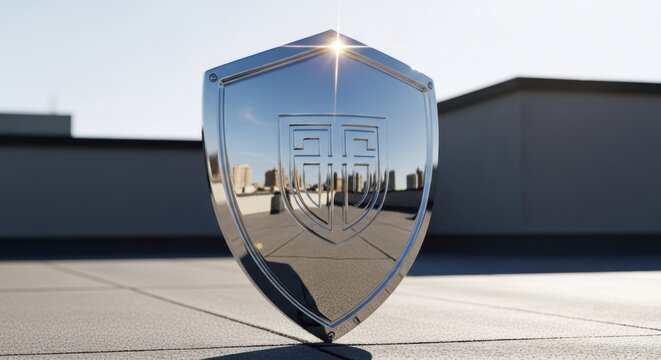 Glistening Stylized Metallic Shield 997