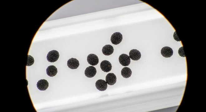 Magnified Aspergillus Fungal Spores in Gigapixel View