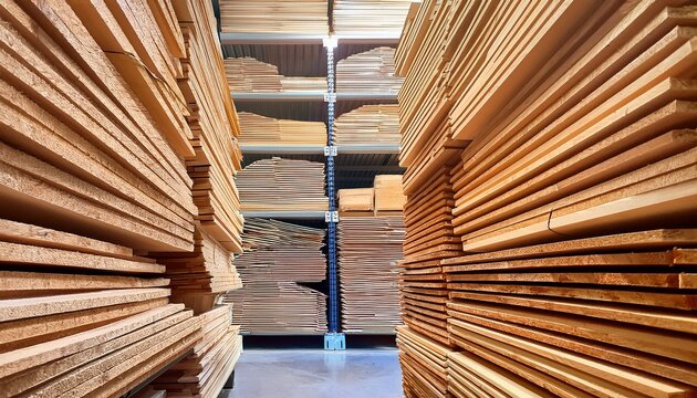 wooden chipboards in a hardware store construction materials for furniture and repairs wooden slabs chipboard stack interior design handmade furniture wood products lumber