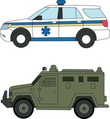 Police SUV Emergency Vehicle Cartoon Vector Illustration  © Srite