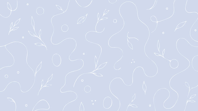 Minimalist botanical line-art pattern