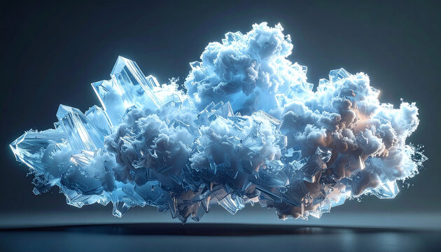 Dramatic macro shot of massive ice cloud formation