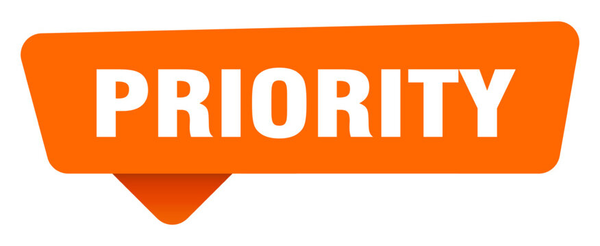 priority sticker. priority orange sign isolated on transpatent background
