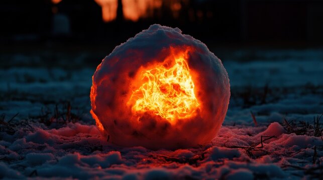 Snow Sphere With Intense Fire Core -02-28 140512 908 6x